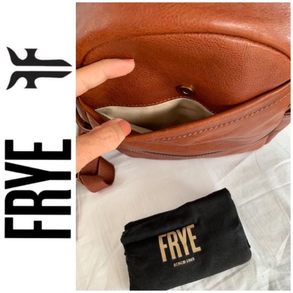 NWT FRYE genuine leather backpack cognac - Picture 5 of 7